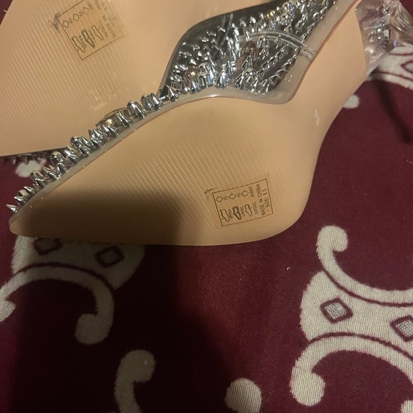 Azalea Wang Clear Heels with Silver and Gold Studs - Picture 7 of 8